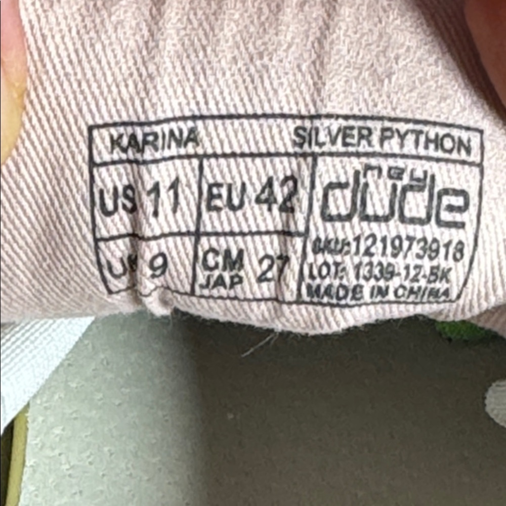 Hey Dude Karina Women's Grey/Silver/Python Sneake… - image 5